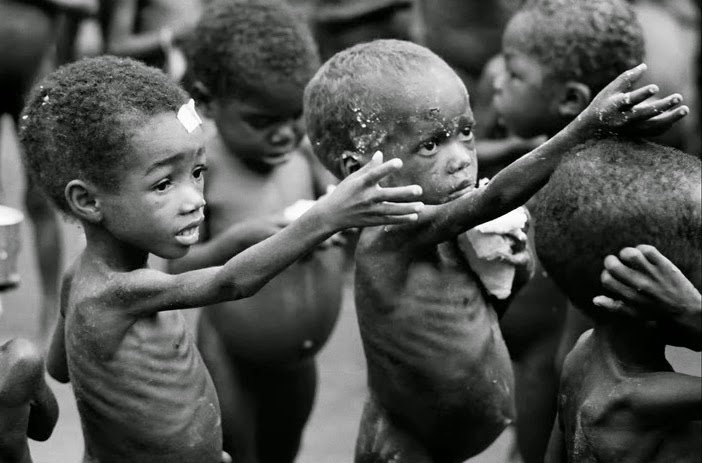 Children without food in Central Africa 
