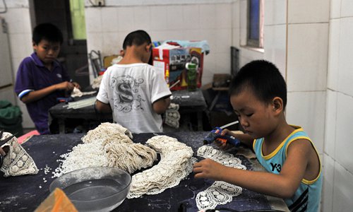 Children working in garment factories